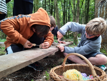 young boys engaging in an outdoor activity