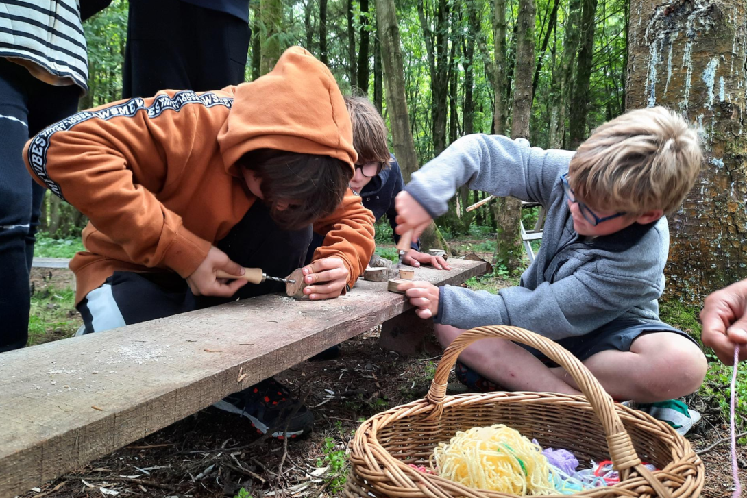 young boys engaging in an outdoor activity